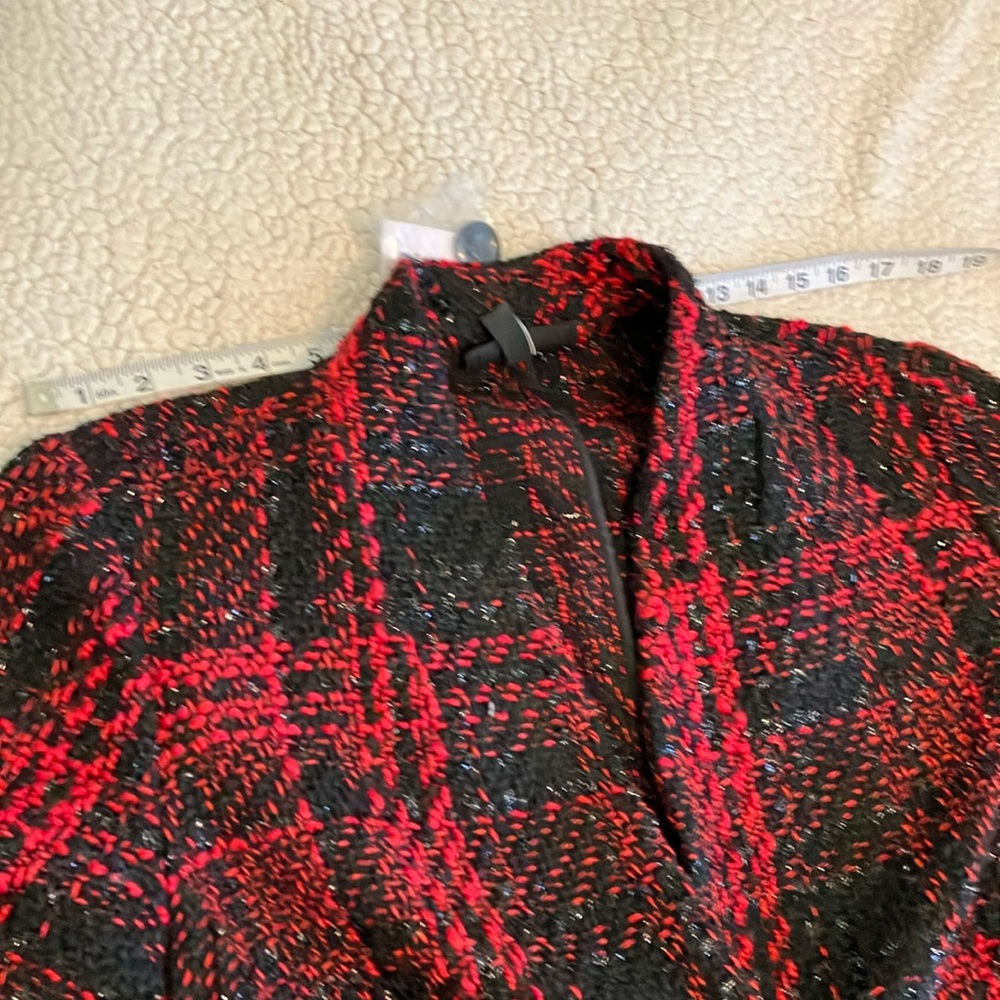 Lane Bryant Red and Black Plaid Blazer - Picture 6 of 9